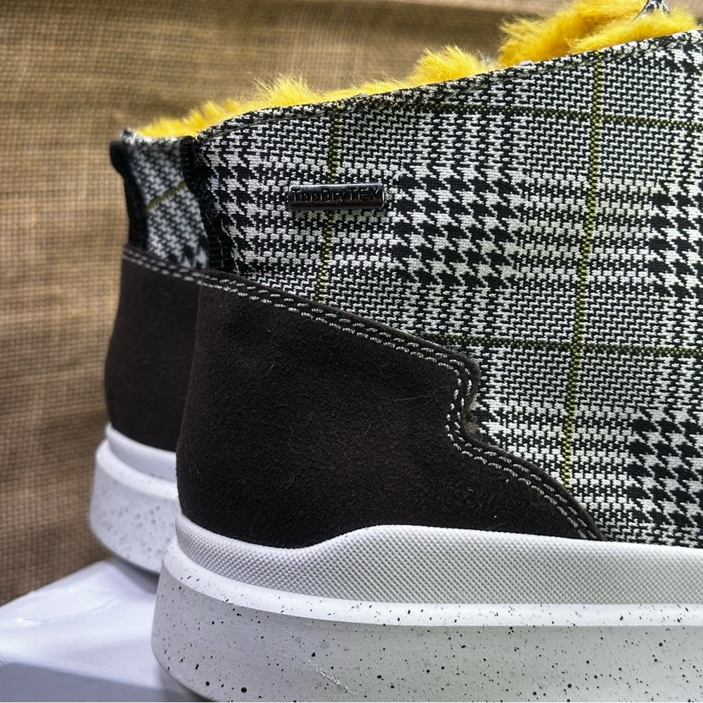Romika Helsinki black & yellow plaid high hi top sneakers boots sz‎ 8 - Picture 3 of 11
